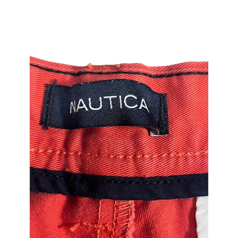 Nautica Coral Orange Bermuda Shorts Men's Size 34 Casual Summer Golf - Picture 3 of 8